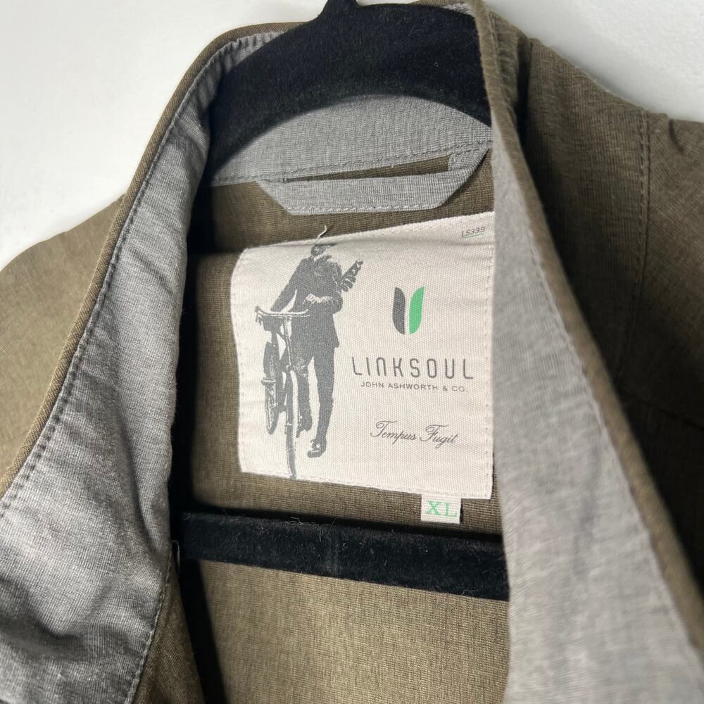 Linksoul Olive Zip Windbreaker Jacket Size XL - Picture 6 of 7